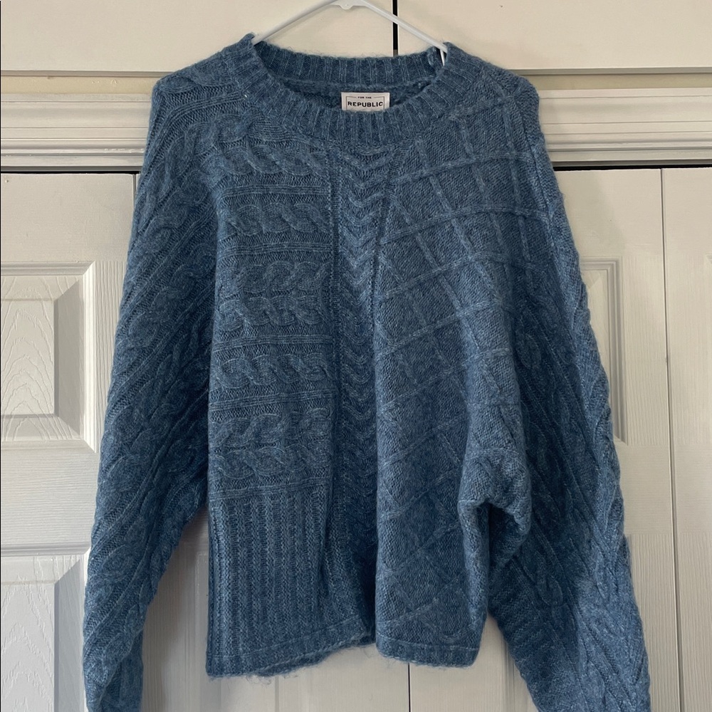 For The Republic Sky Blue Knit Sweater